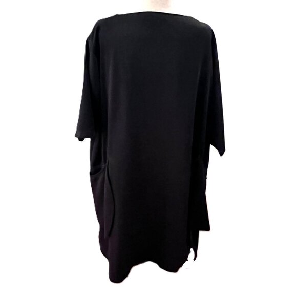 ITEMZ Chris Baumgartner LAGENLOOK Tunic Dress OS Black External Pockets Boat Nec - Picture 6 of 8